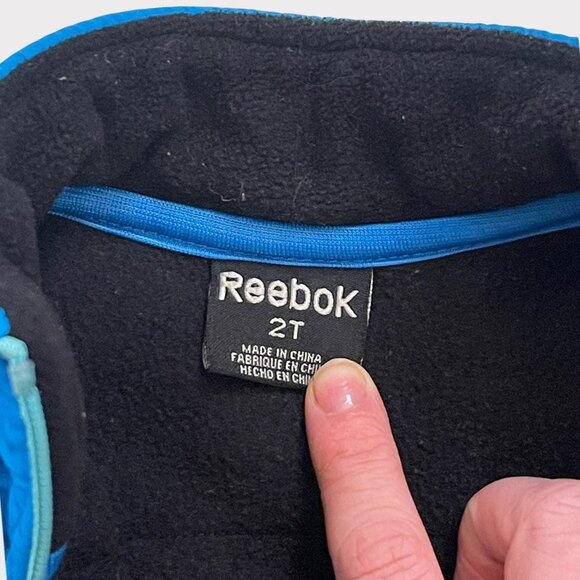 Baby Boys 2T Reebok Fleece Zip Up Jacket Blue Black Aqua - Picture 3 of 5
